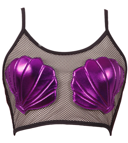 Fishnet Crop top with sea Shell