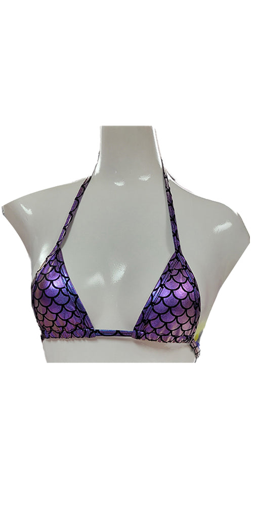 Metallic Micro Triangle Tie Top (Bikini/Rave Festival)