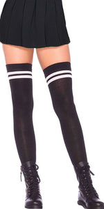 Athletic 2 Stripe Sexy Thigh High Socks