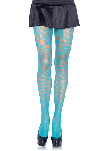 Neon Blue Fishnet Pantyhose
