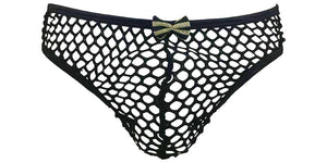 Men's Sexy (2 PC) Fishnet Tuxedo Collar  Waiter Thong/ Tux Underwear (Pouch G-String)