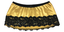 Satin finish Shinny Shimmer Mini Skirt with Contrasting Lace Trim with Embedded  Sequence