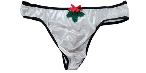 Mens Kiss My Mistletoe Christmas Thong/Brief (Holiday Underwear)