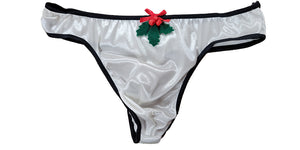 Mens Kiss My Mistletoe Christmas Thong/Brief (Holiday Underwear)