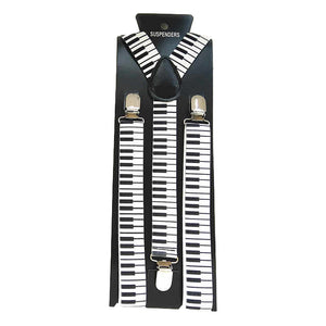 Piano Suspender with Bow Tie