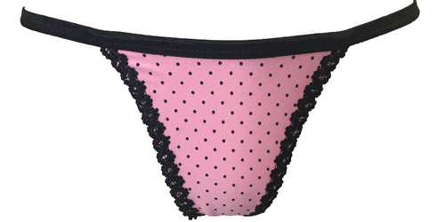 Pink Possi Polka dot Thong