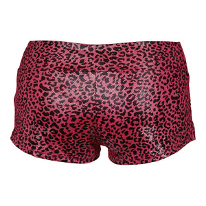 Shiny Leopard Print Boyshort - Pink/Black