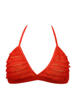 Ruffle Bikini Bra & Booty Short O/S RED