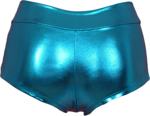 Lame Banded Boyshort - Turquoise