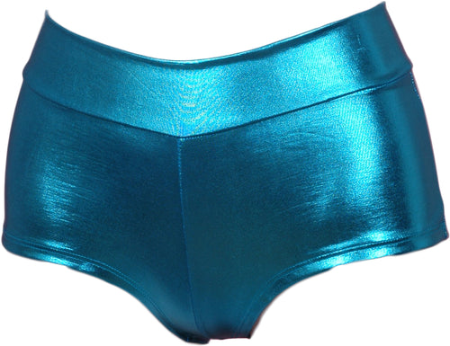 Lame Banded Boyshort - Turquoise