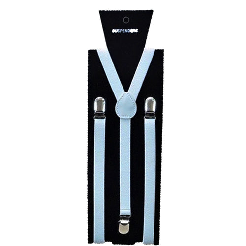 Solid Thin Suspender (White)