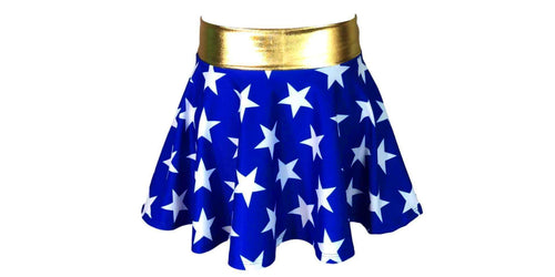 Wonder Woman Skirt with Gold Top Trim