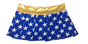 Wonder Woman Skirt with Gold Top Trim