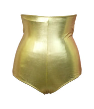 High Waisted Metallic with Zipper Dance Shorts/Briefs